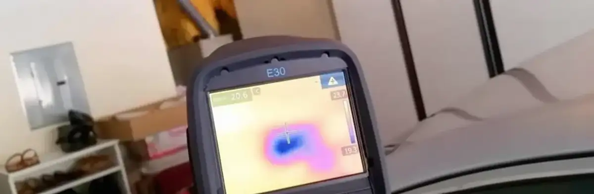 mold inspection using thermal imaging technology to detect moisture and hidden mold in a home in Tucson, AZ