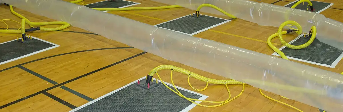 water clean up drying system set up to remove moisture and prevent further damage in Tucson, AZ